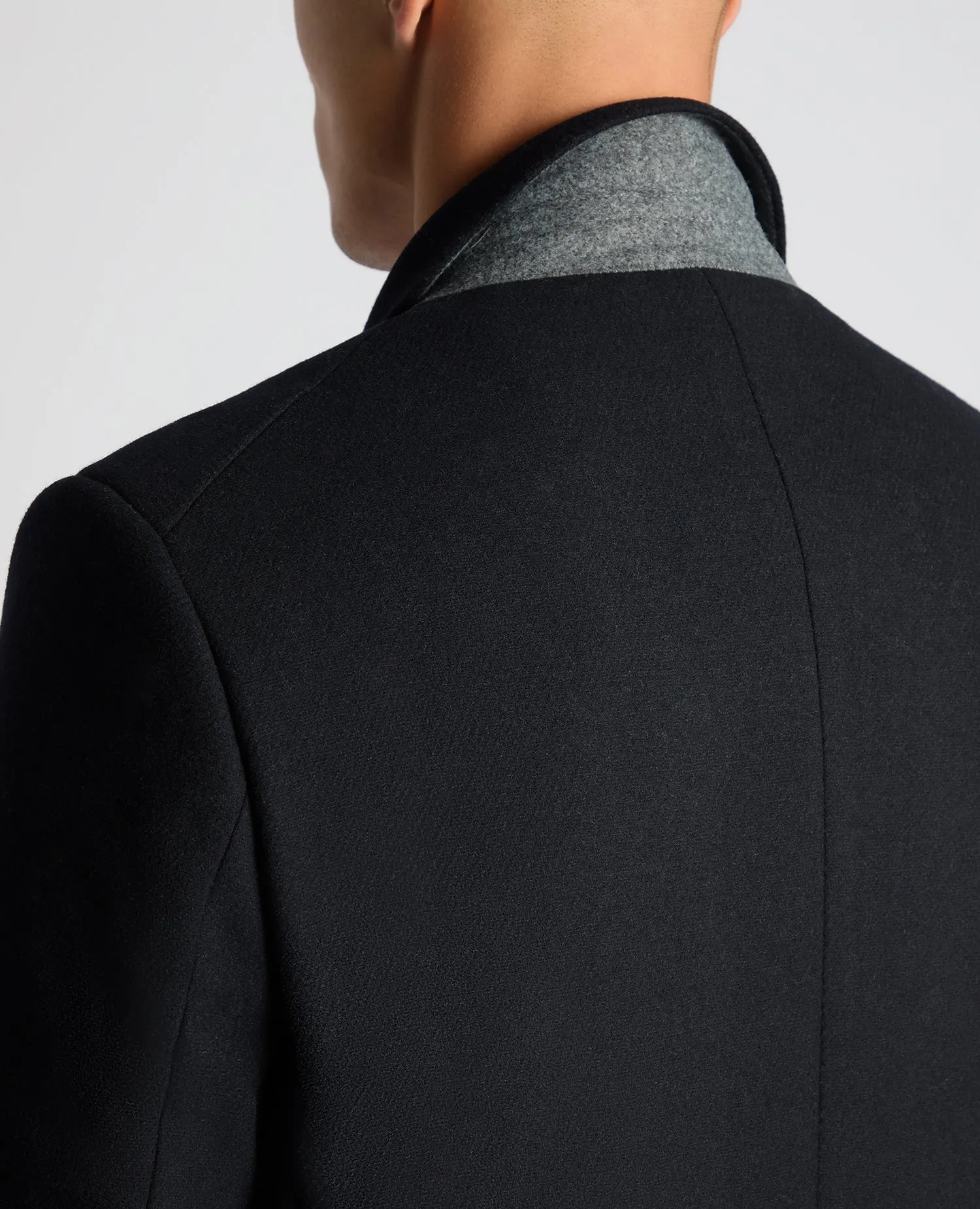 Tailored Fit Wool Blend Overcoat