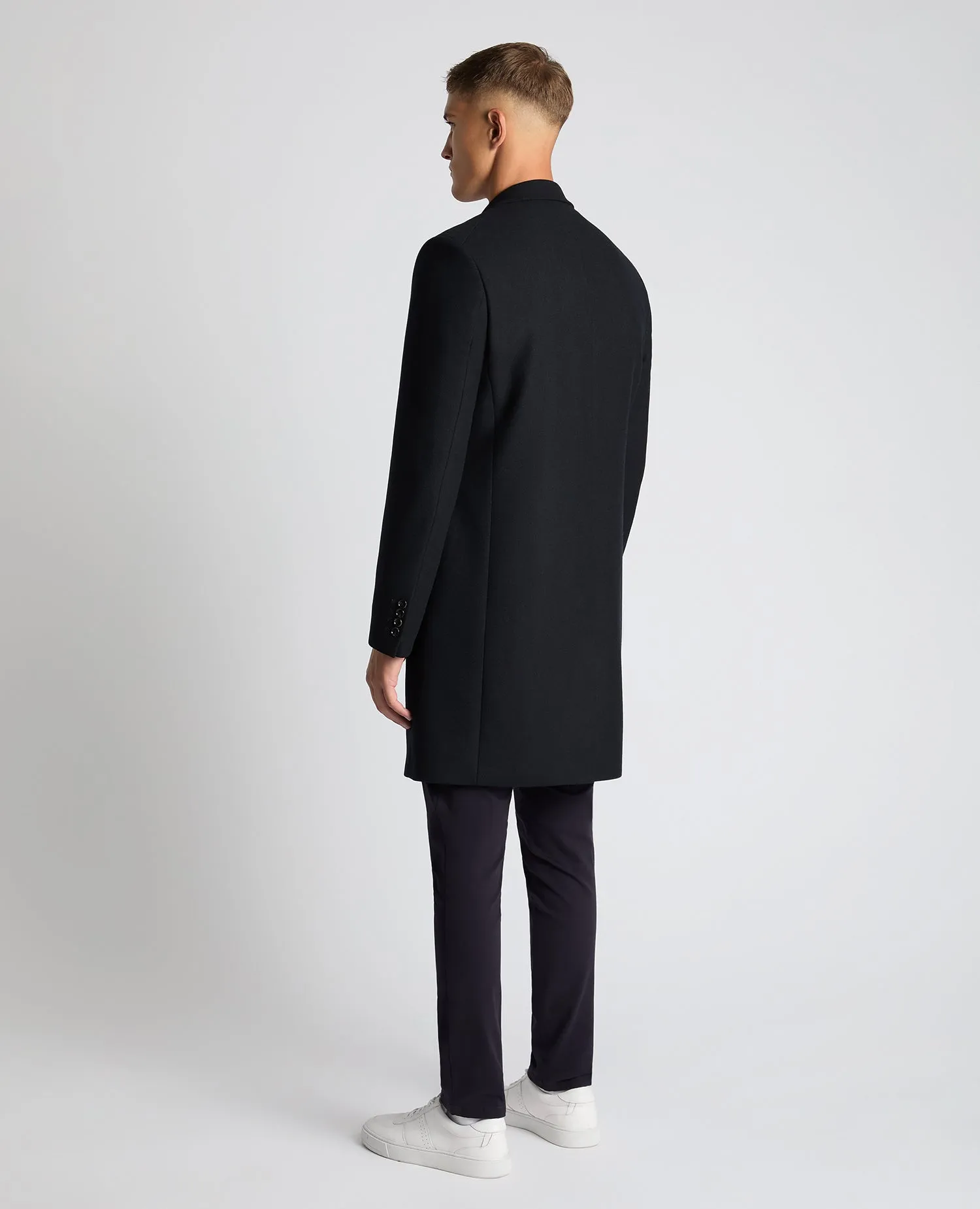 Tailored Fit Wool Blend Overcoat