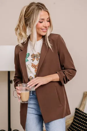 Take A Stand Open Blazer | Brown