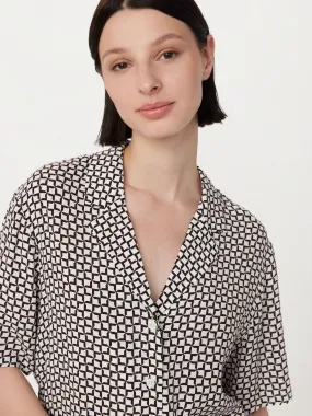 The Fluid Camp Collar Blouse in White