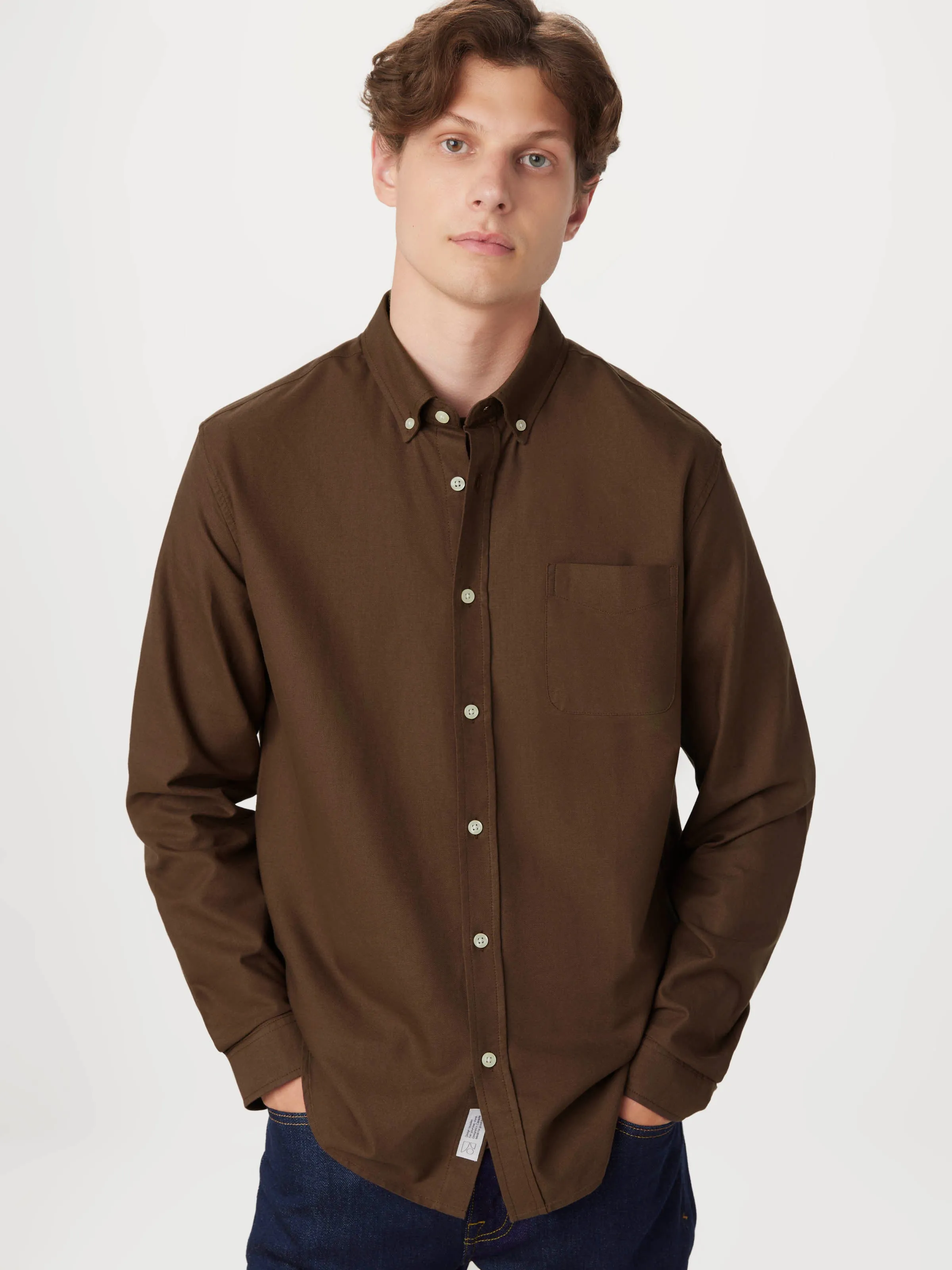 The Jasper Oxford Shirt in Deep Brown