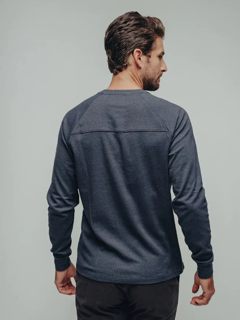 The Normal Brand | Puremeso Long Sleeve Raglan Henley | Men's | Navy