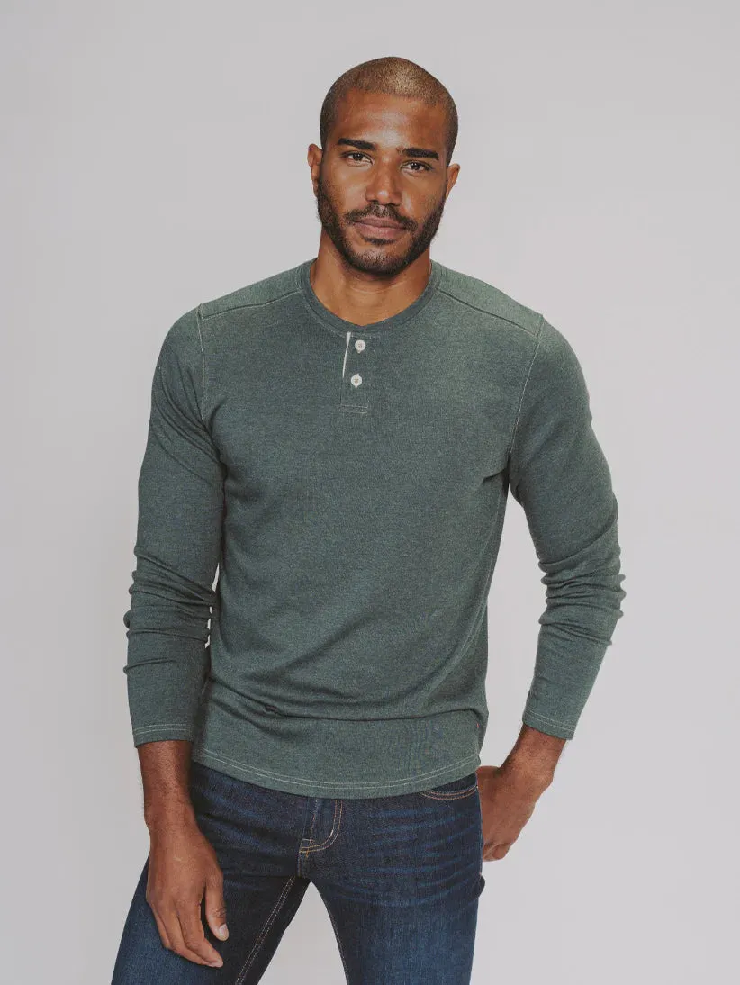 The Normal Brand | Puremeso | Two Button Henley | Men's | Green Gables