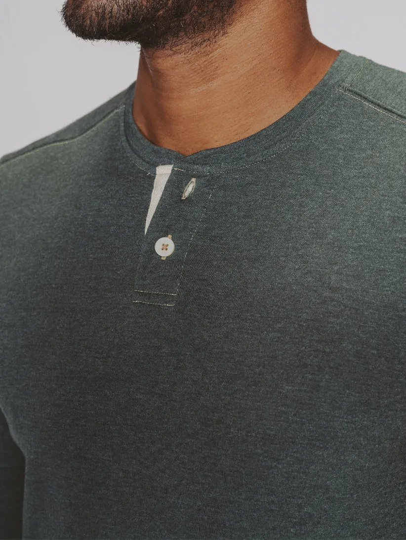 The Normal Brand | Puremeso | Two Button Henley | Men's | Green Gables