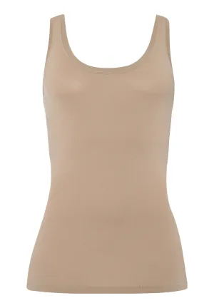 Touch Feeling Round Neck Tank Top | Deep Taupe 71814-2828