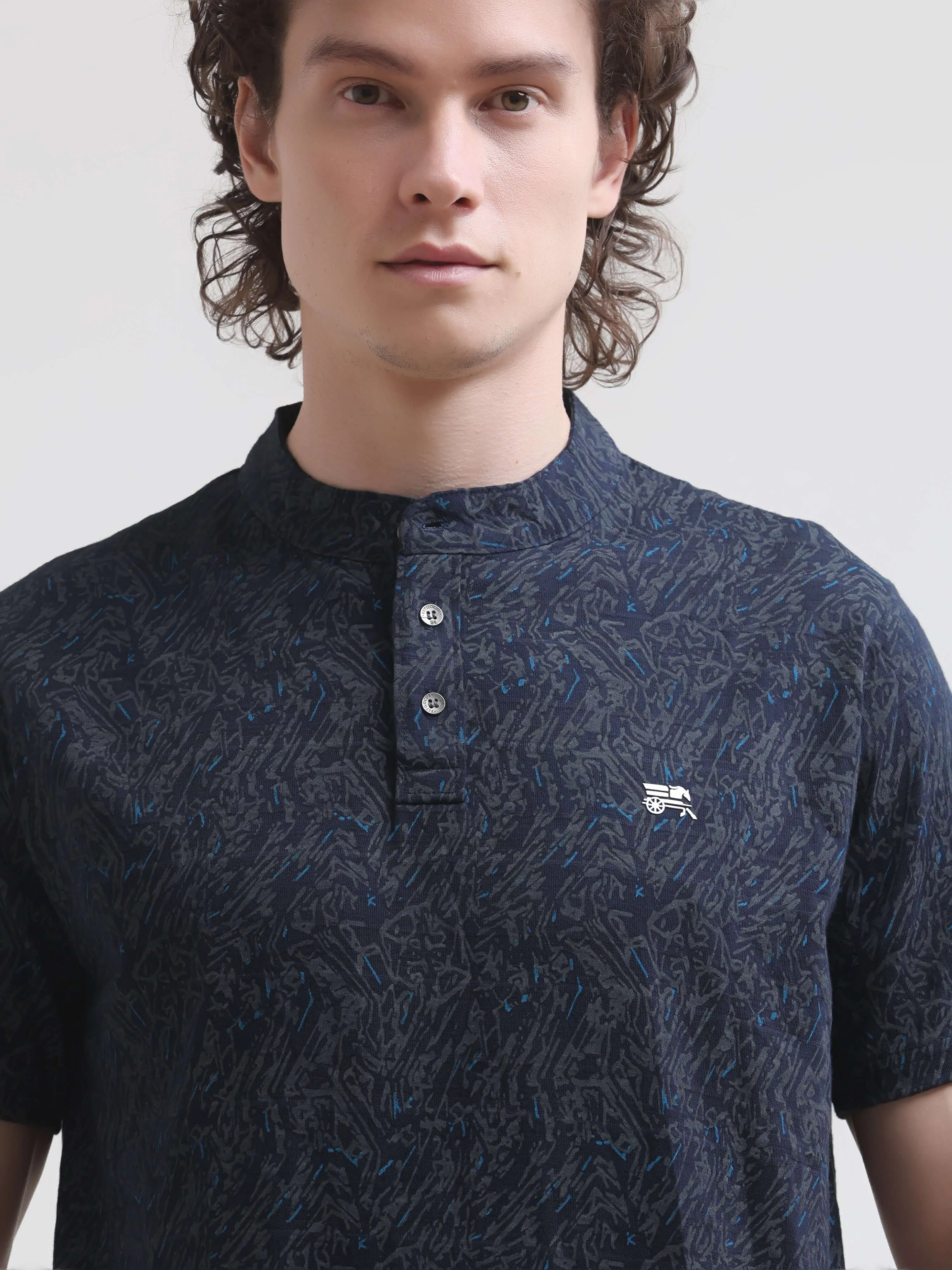 Trib Tropical Blue Henley T-shirt