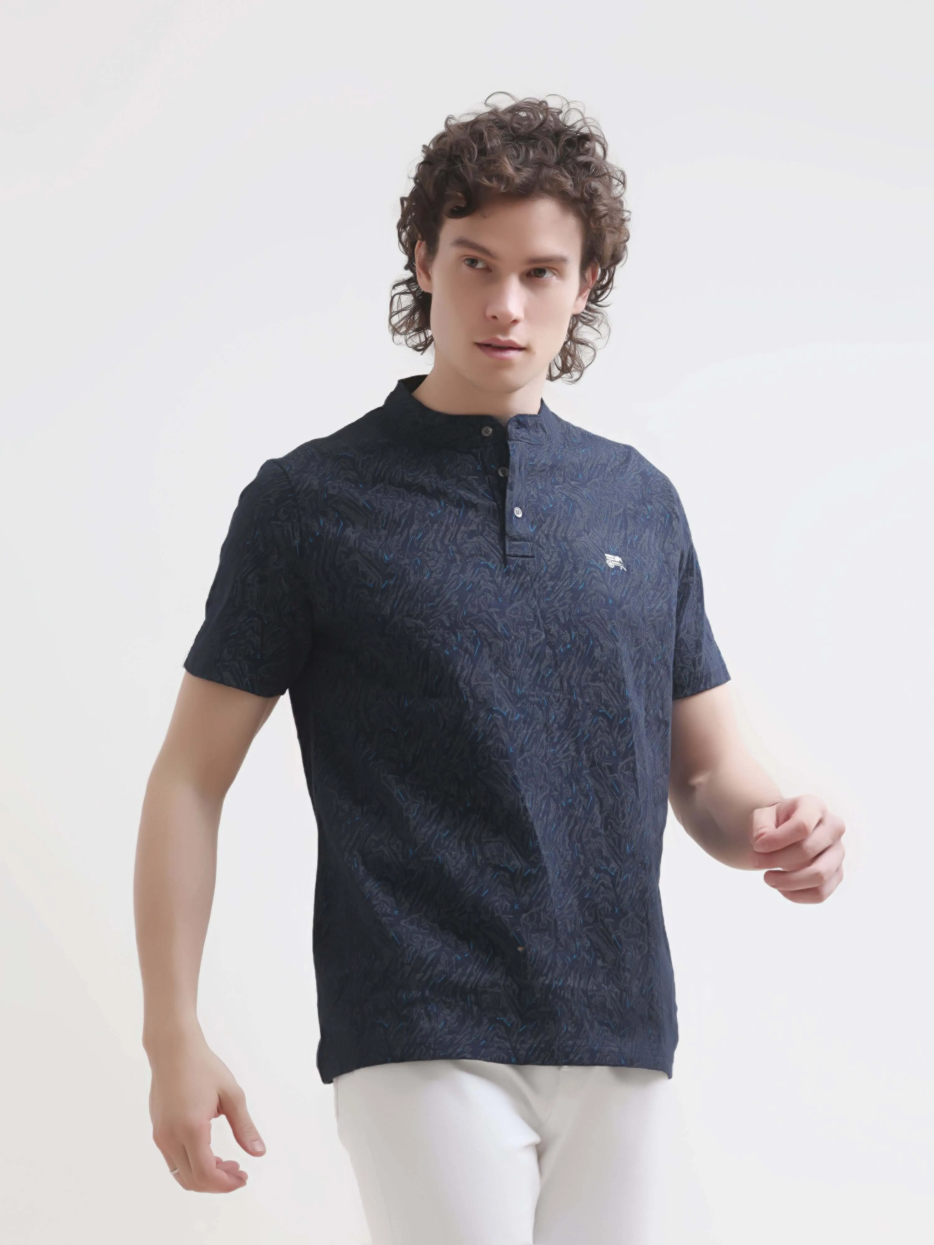 Trib Tropical Blue Henley T-shirt