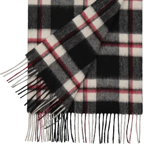 Unisex Wool Scarf - High Street Check - Red, White & Black