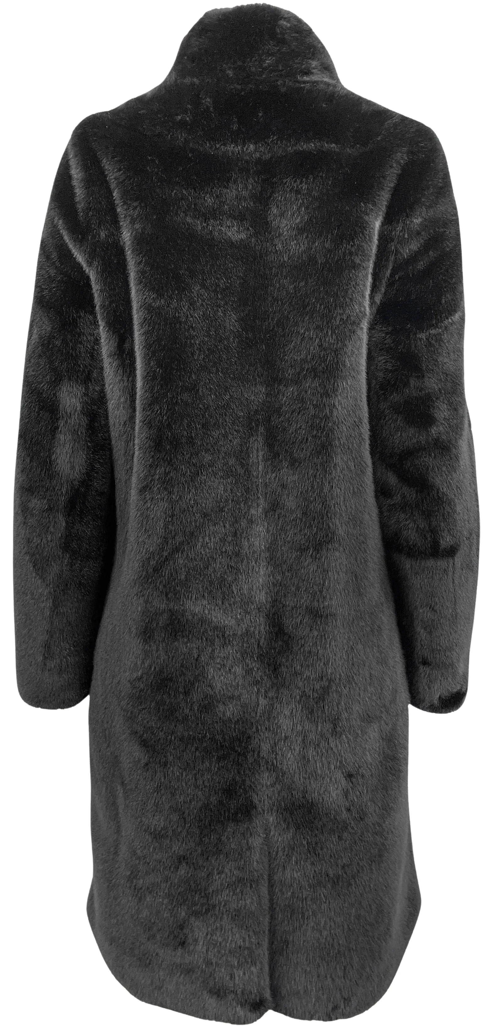 Unreal Fur Raven Coat in Black