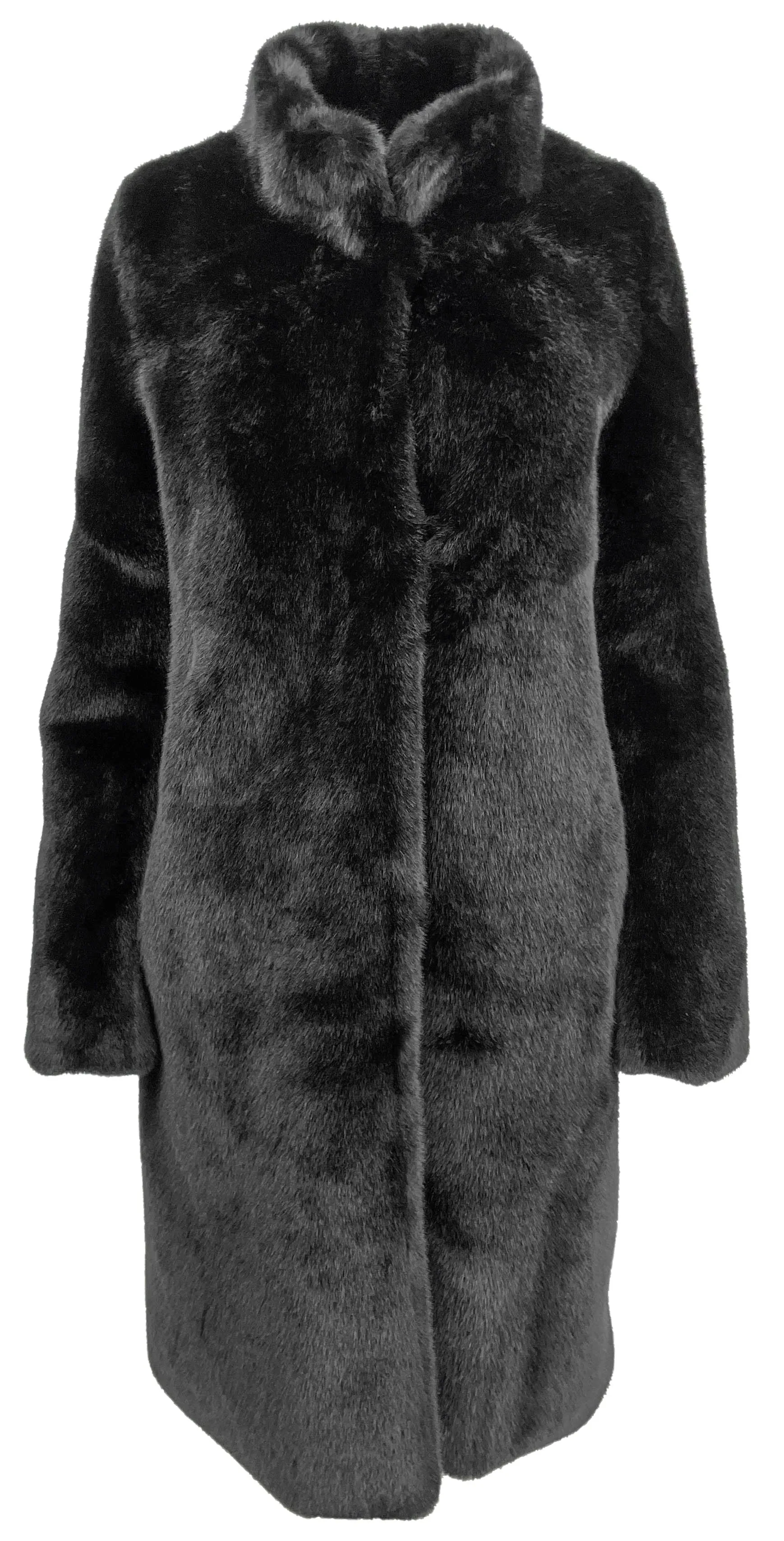 Unreal Fur Raven Coat in Black