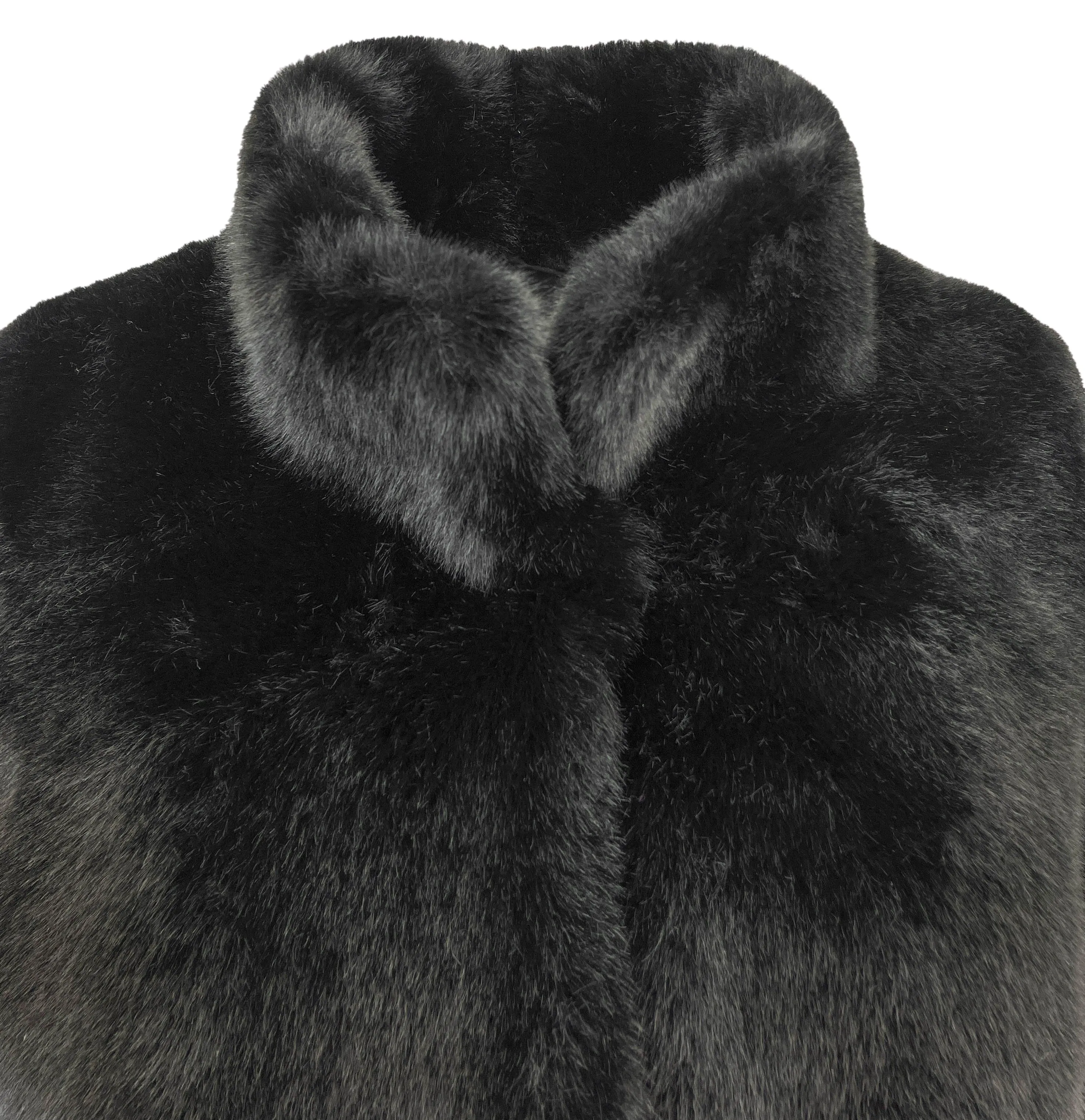 Unreal Fur Raven Coat in Black