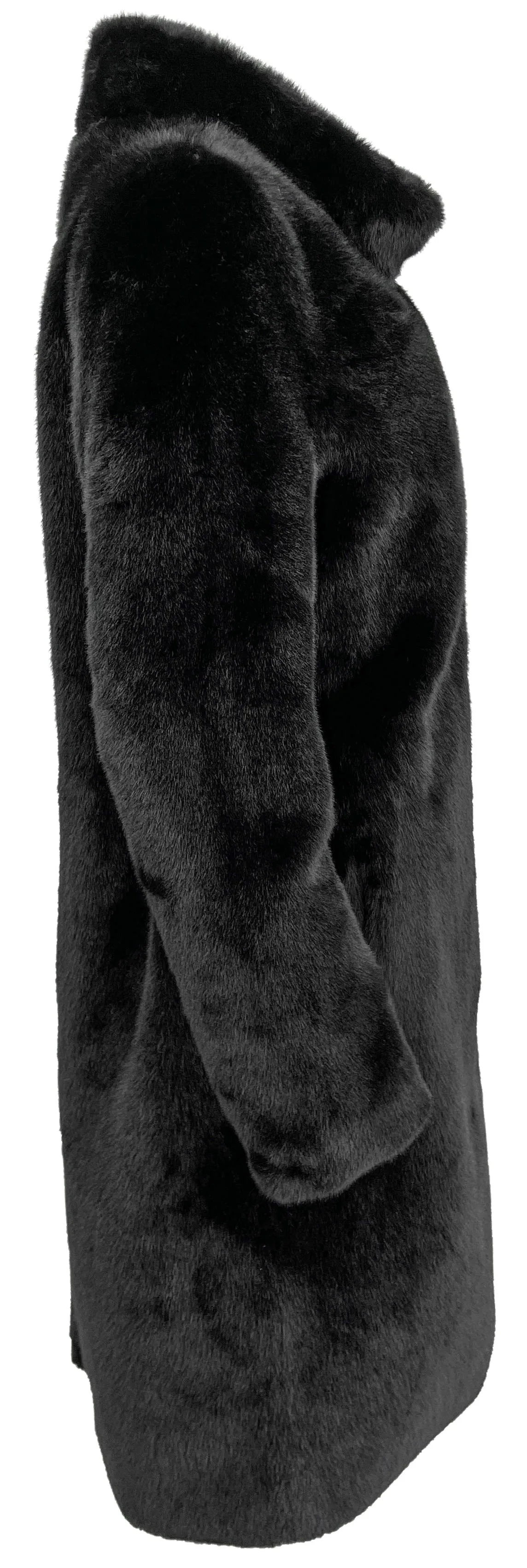 Unreal Fur Raven Coat in Black