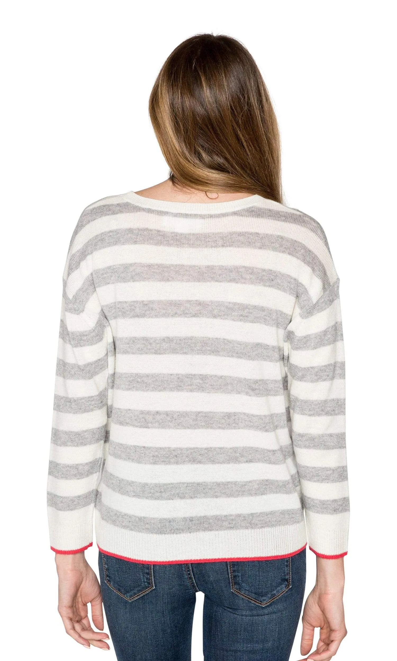 Velvet by Graham & Spencer Rylan Stripe Cashmere Blend Sweater