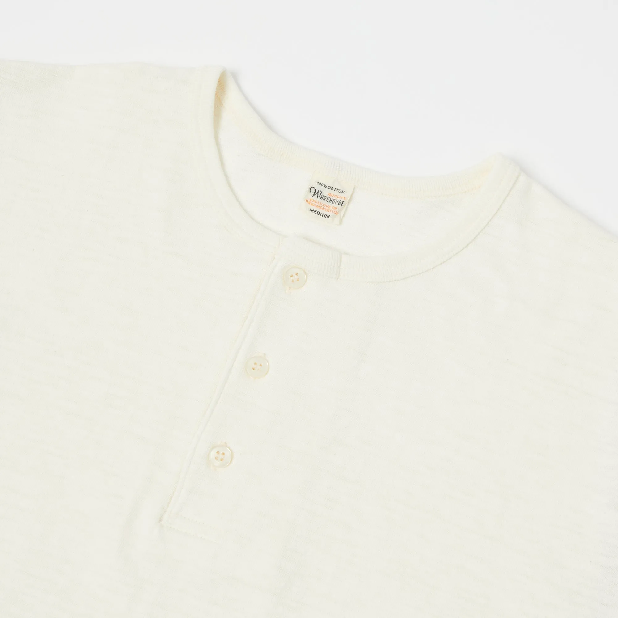 Warehouse & Co 4058 Baseball Henley - Cream/Bordeaux