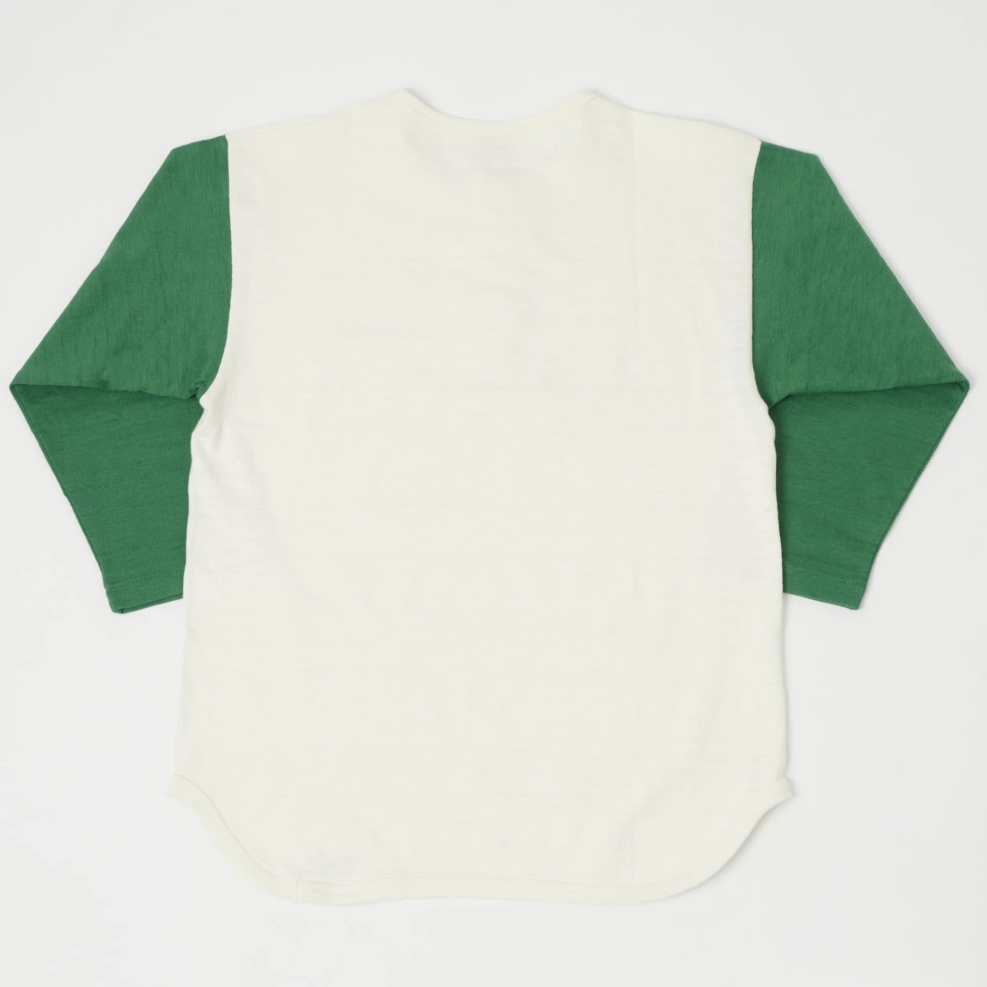 Warehouse & Co 4058 Baseball Henley - Cream/Light Green