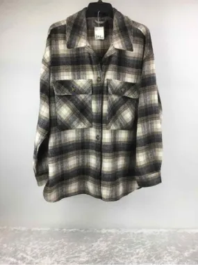 Wild Fable Size XL Black/Brown Flannel Plaid Shacket Shirt