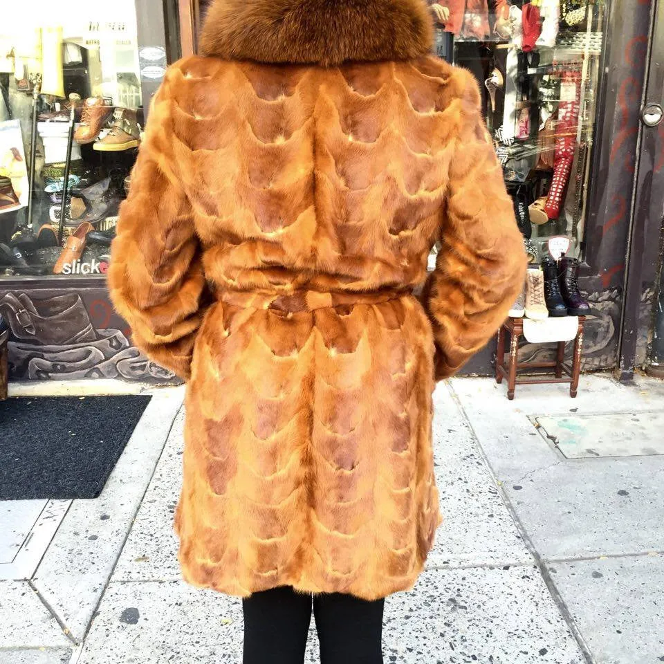 Winter Fur Women's Whiskey 3/4 Mink Fur Coat