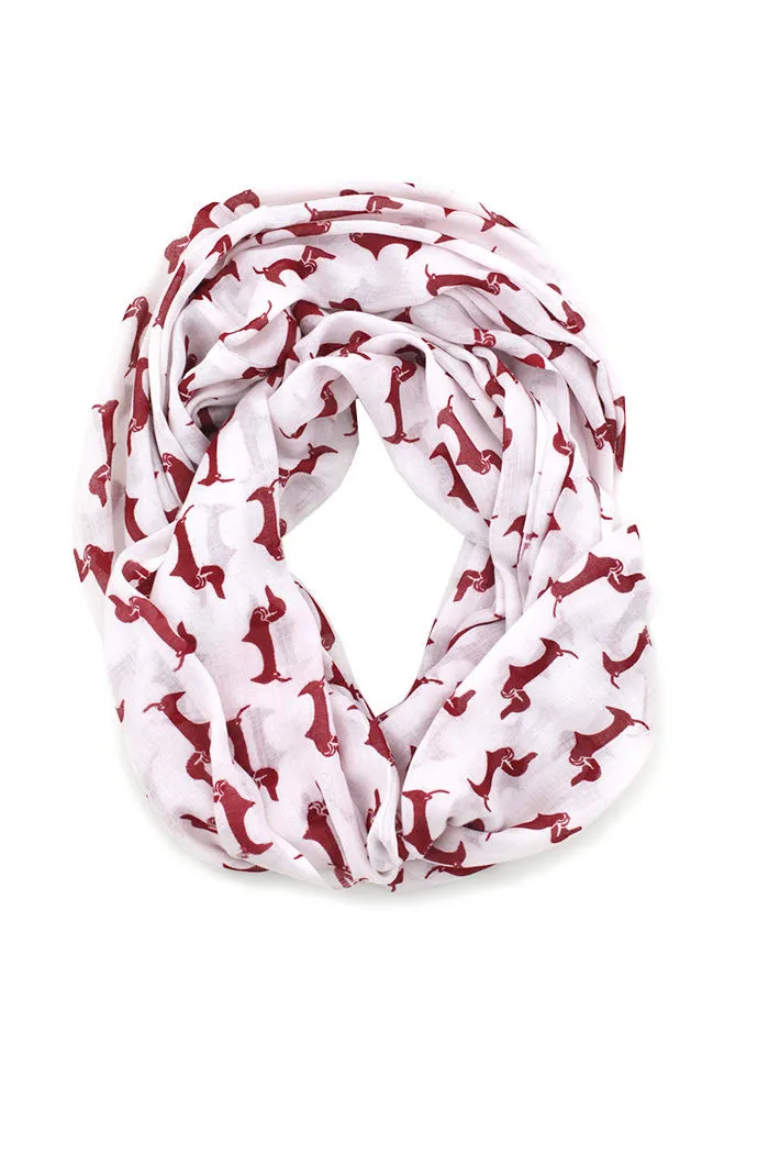 Women's Dachshund Doxie Dog Infinity Circle Loop Scarf