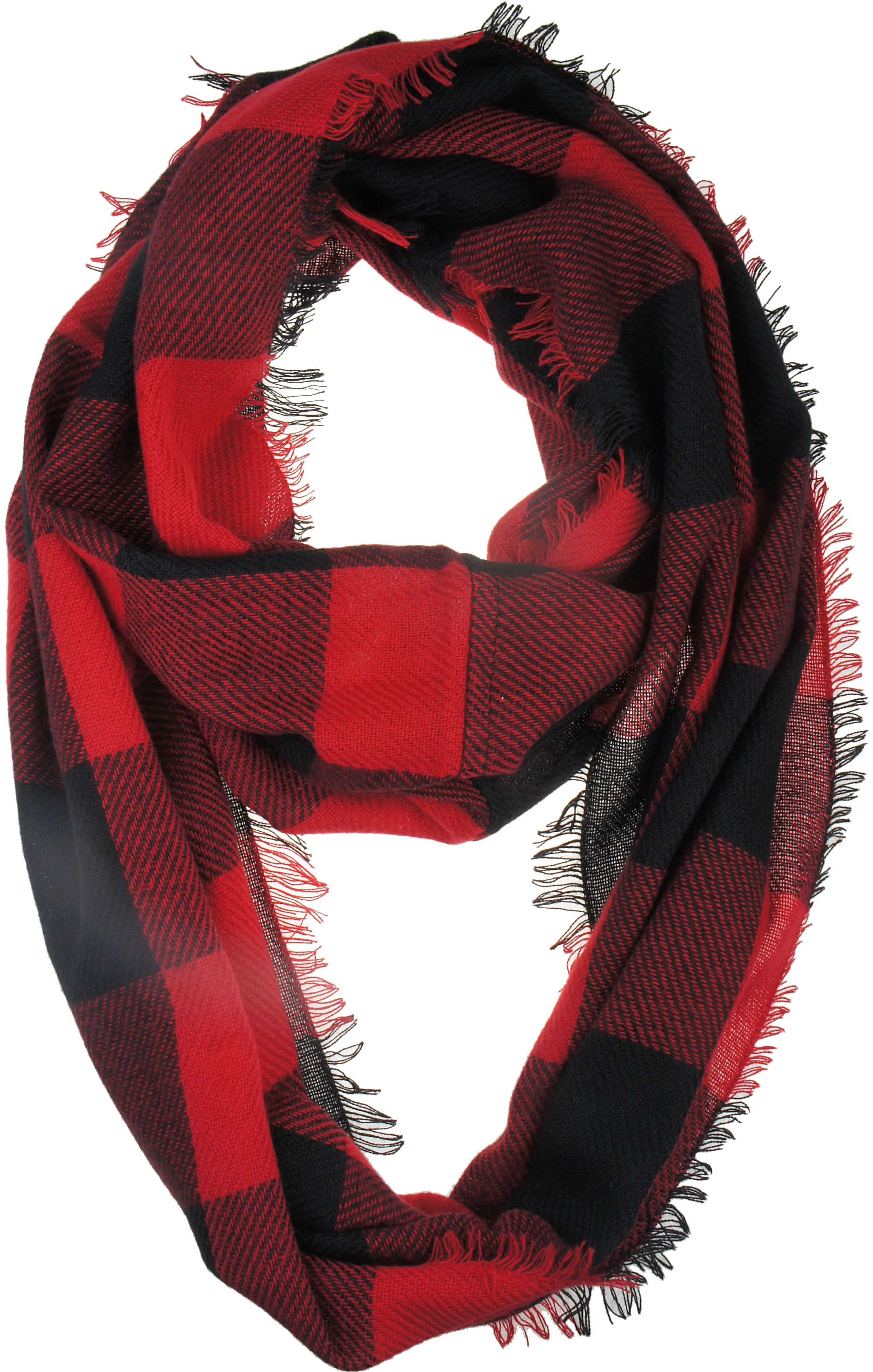 Womens Light Weight Plaid Tartan Winter Infinity Circle Loop Scarf