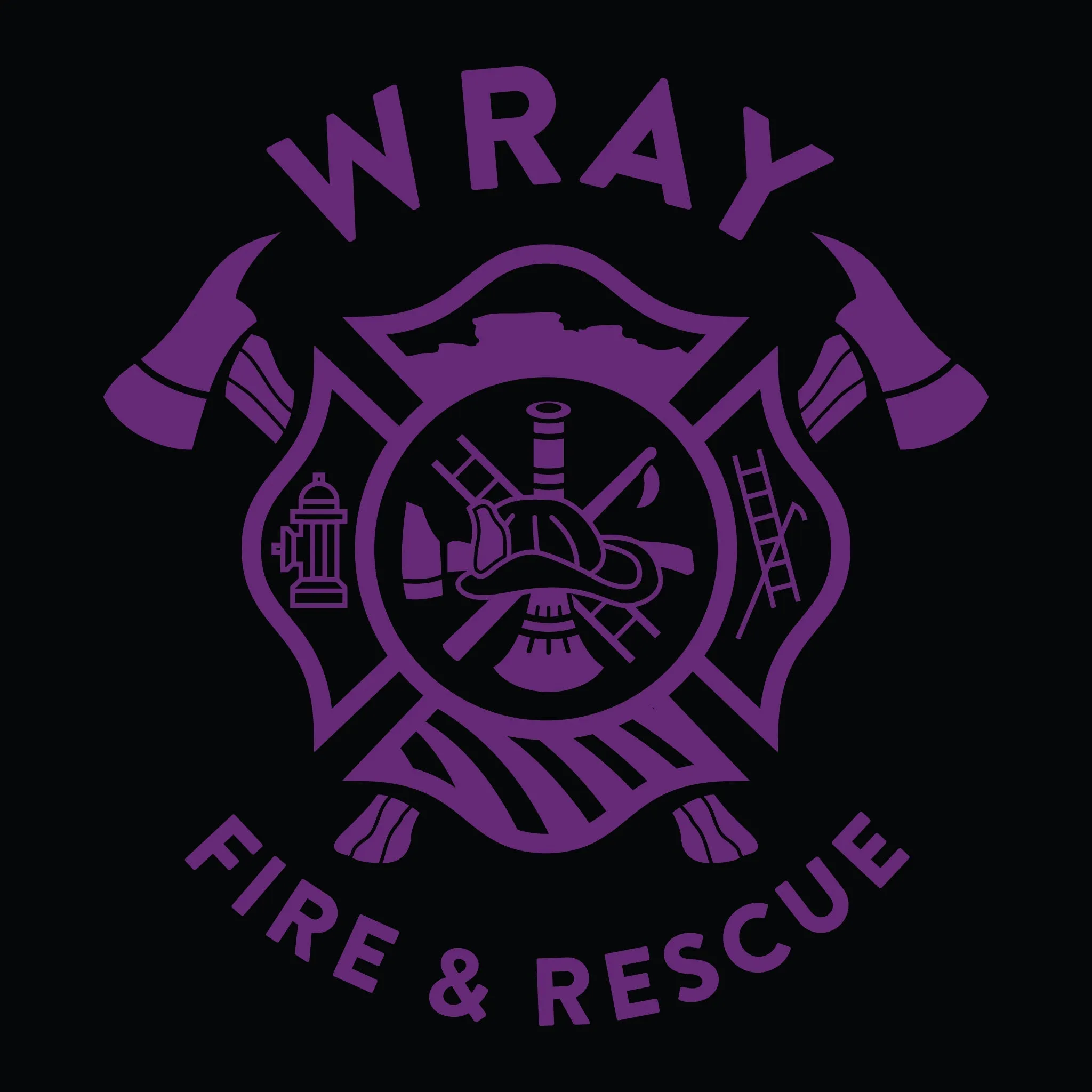 [WRAY FIRE & RESCUE] Performance Hoodie 2.0 [BLK/PRP]