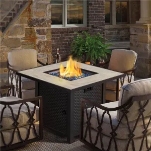 Yaheetech 30 Inch Outdoor Propane Fire Pit Table