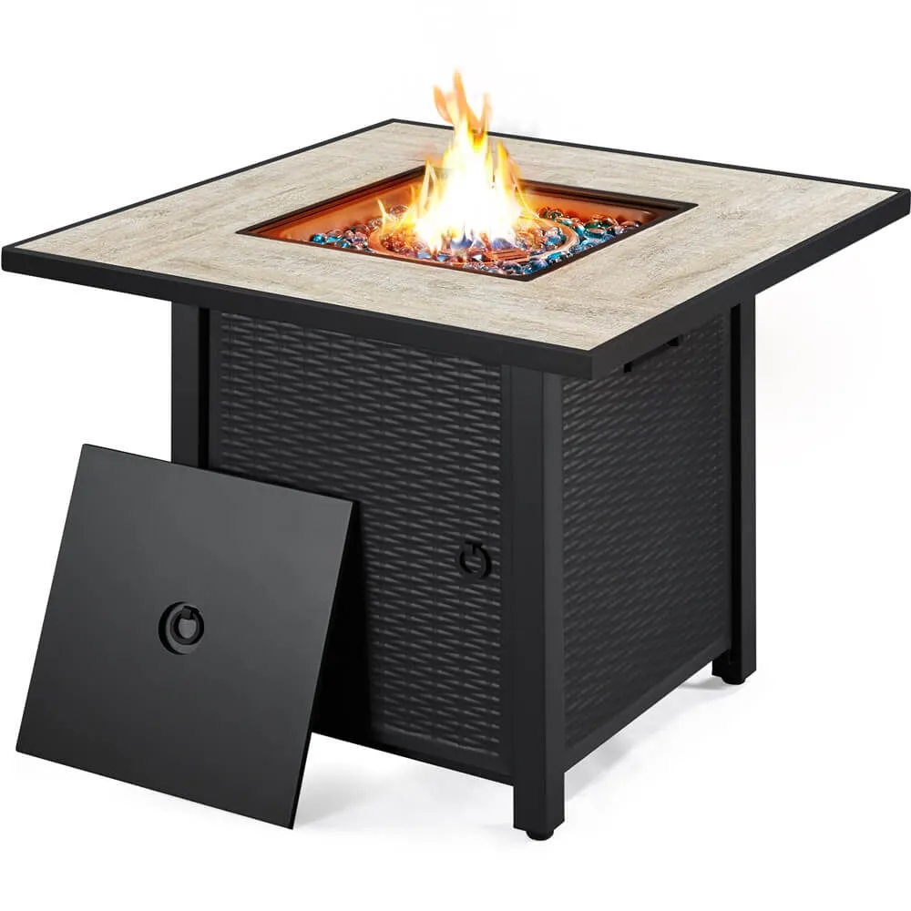 Yaheetech 30 Inch Outdoor Propane Fire Pit Table