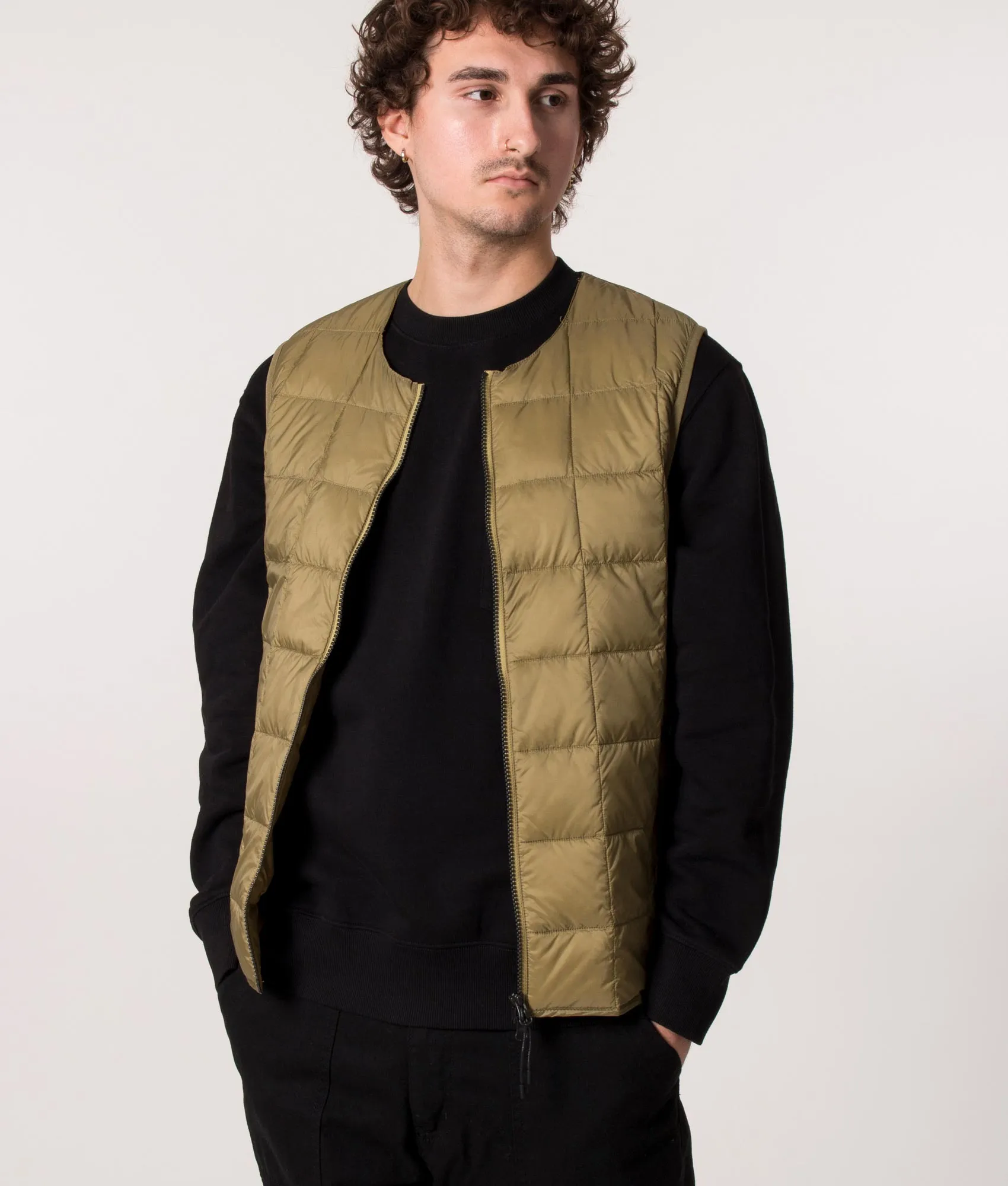 Zip Through Crew Neck W Down Gilet