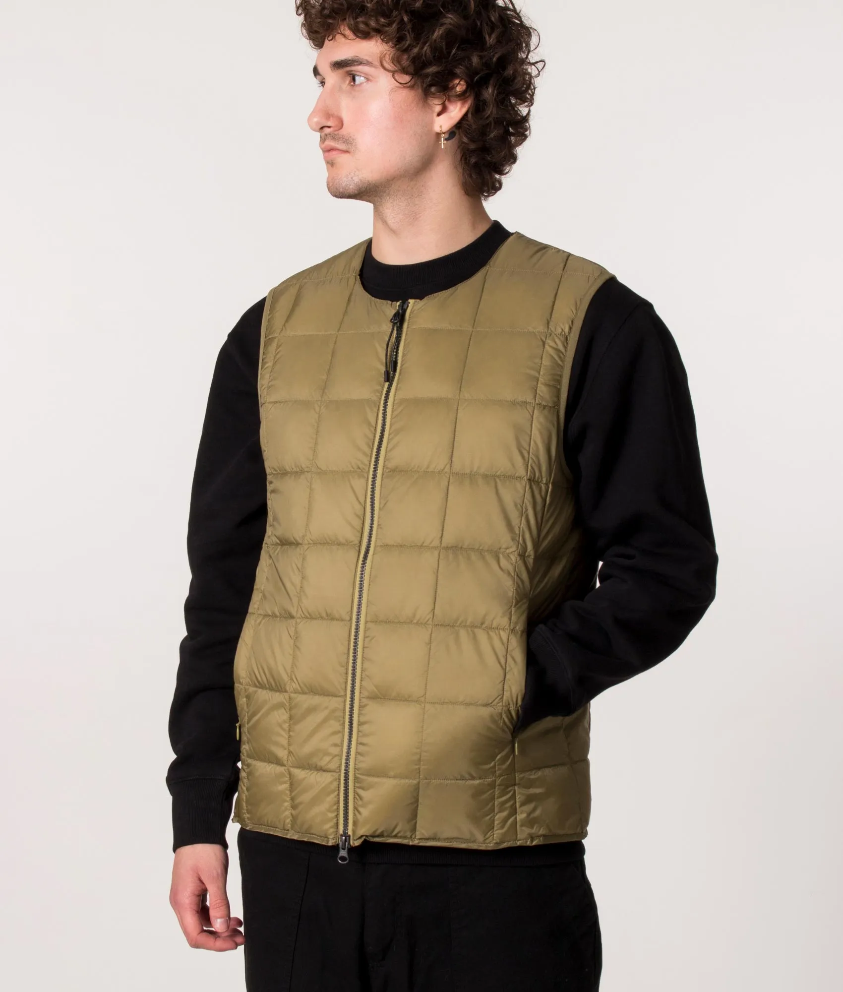 Zip Through Crew Neck W Down Gilet