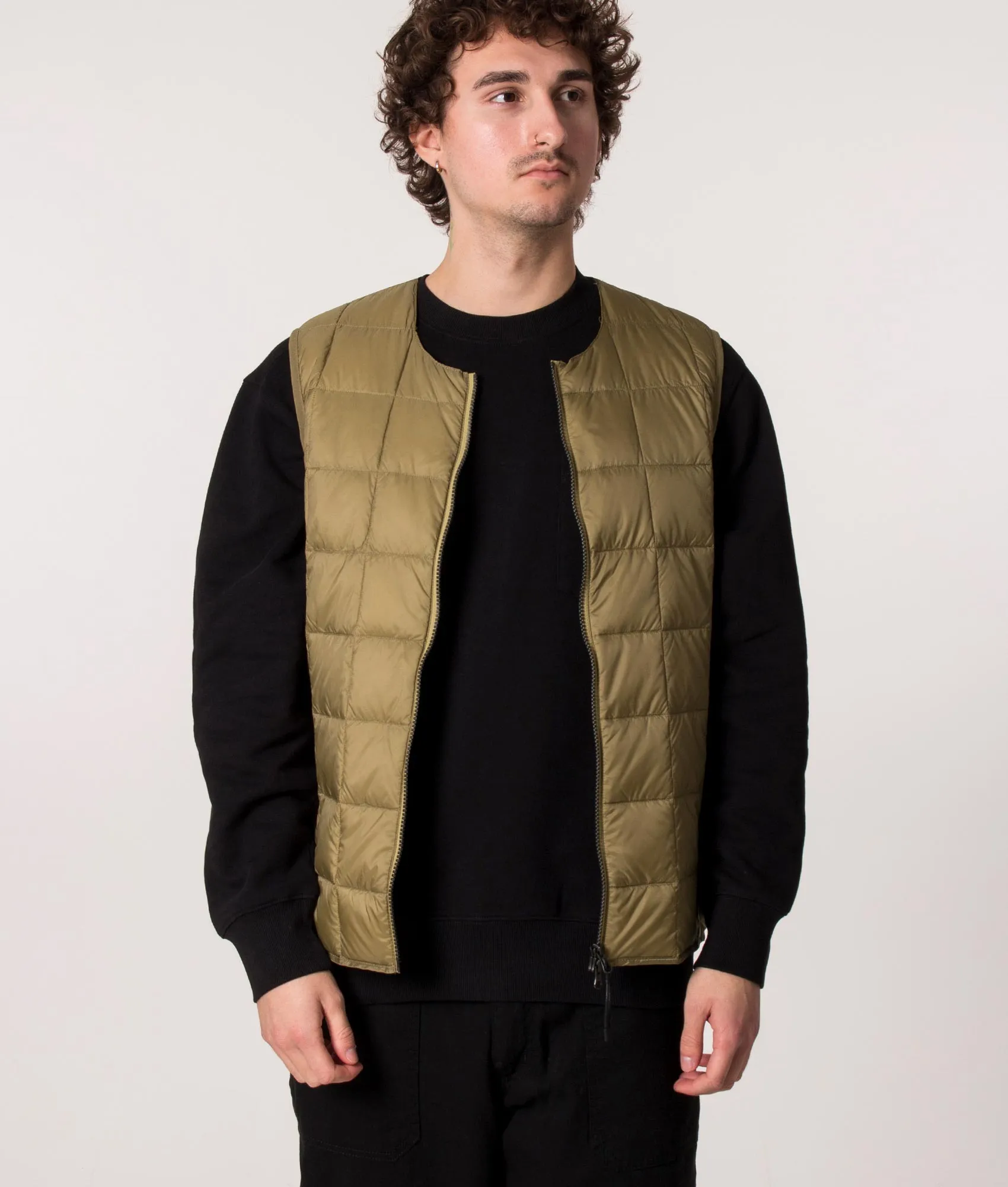 Zip Through Crew Neck W Down Gilet